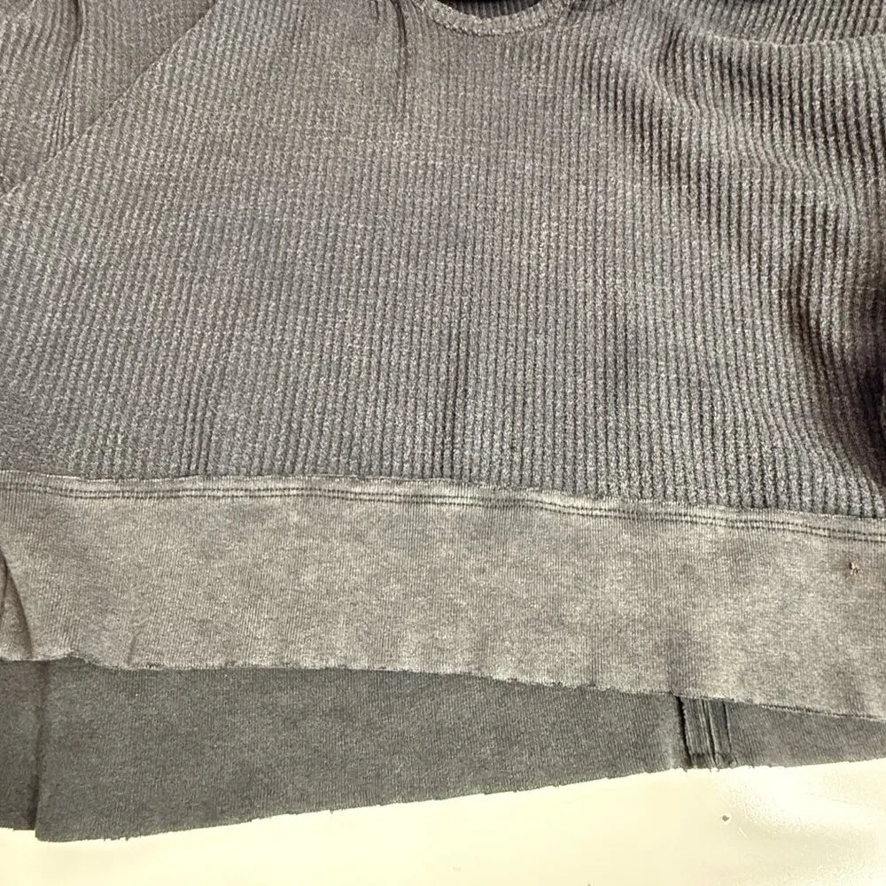 We The Free Buttercup Waffle Knit Pullover Womens S Black Cotton Blend V Neck - Picture 10 of 14